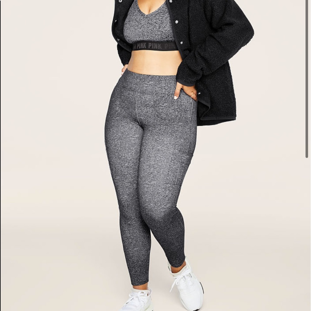 PINK fleece lined cargo leggings